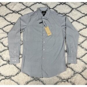 SCOTCH & SODA Geometric Modern Fit Dress Shirt Blue White Men's 15/38 *NEW* $125